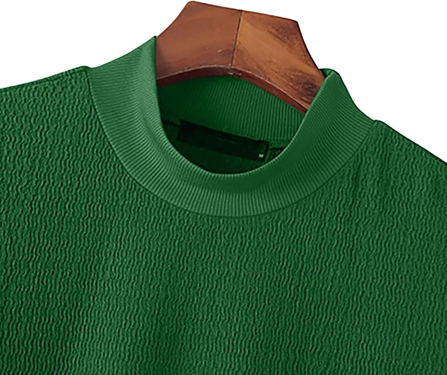 Men's Mock Turtleneck Sweater Trendy Knit Short Sleeve T Shirts Ribbed Knit Pullover Slim Fit Basic Solid Tees 2025
