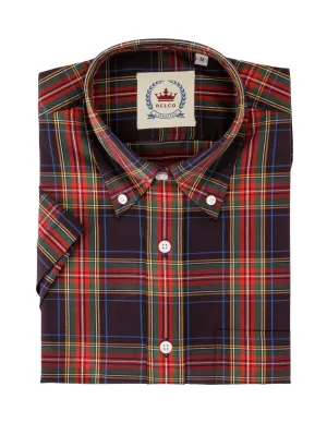 Men's Navy Tartan Check shirt - CK 64