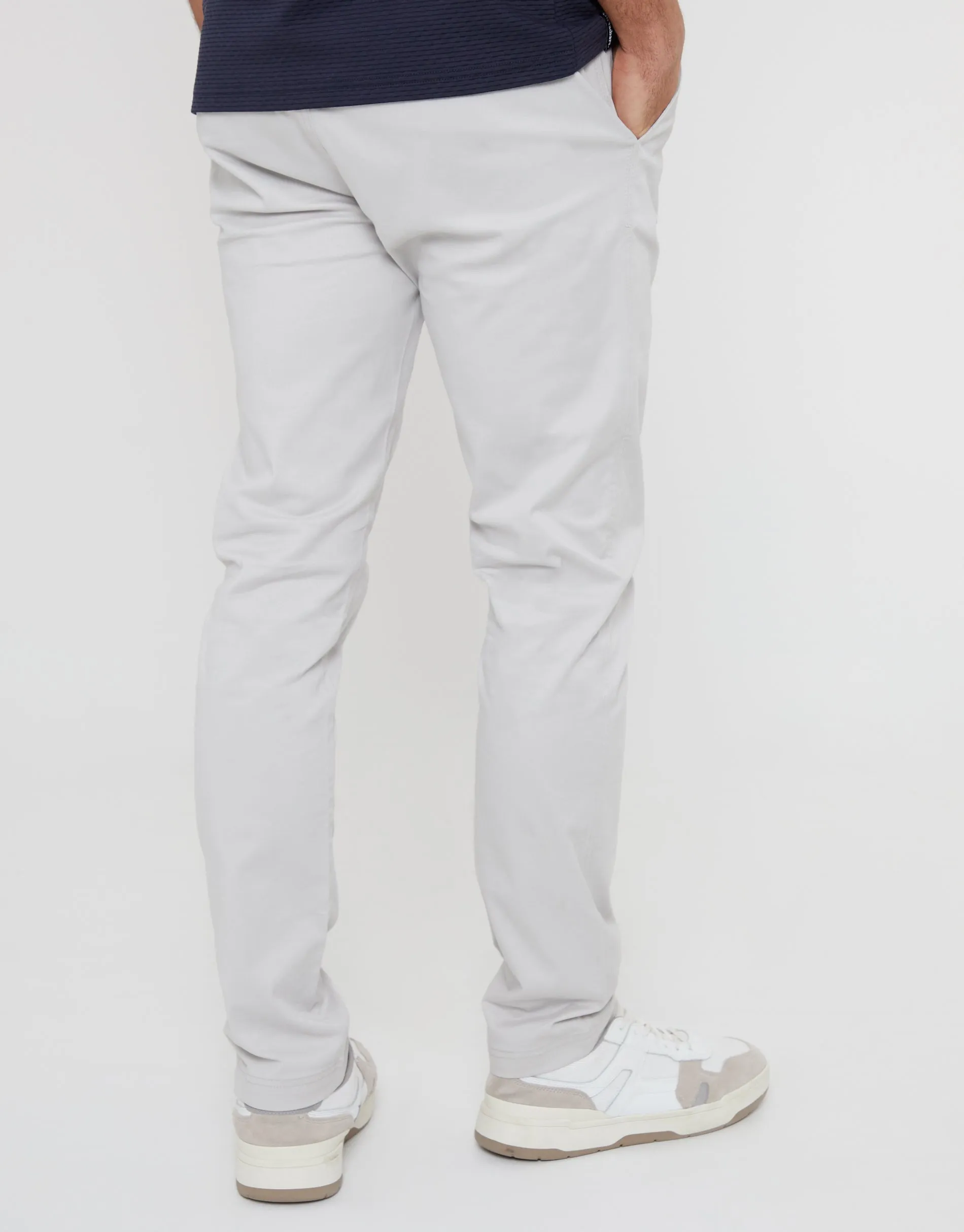 Men's Off White Slim Fit Chino Trousers