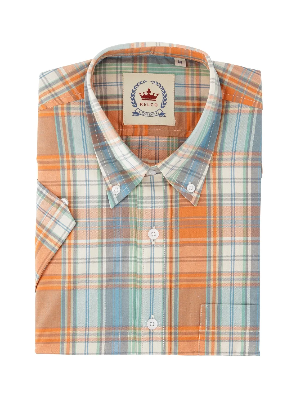 Men's Orange & Blue Check shirt - CK 68