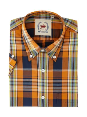 Men's orange Check shirt - CK 63
