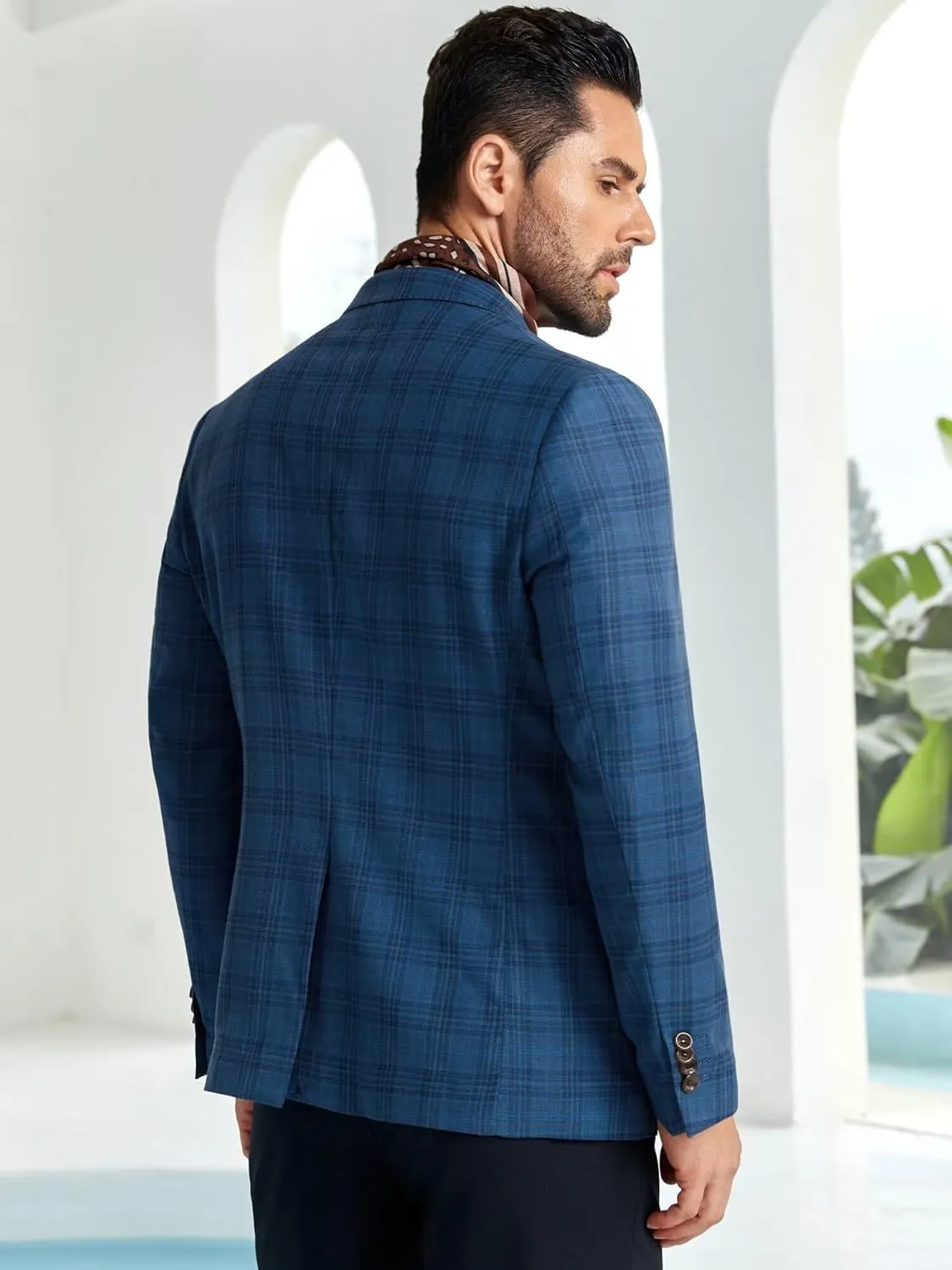 Men's Plaid Blazer Sport Coats Jackets Slim Fit Lightweight Casual Checkered Blazer for Men