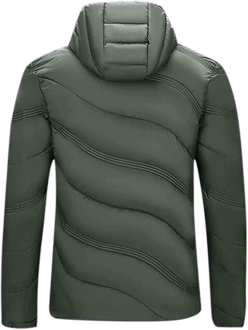 Mens Puffer Jacket Lightweight Hooded Down Jacket Water Resistant Quilted Jacket Plus Size Insulated Jacket Winter Coat