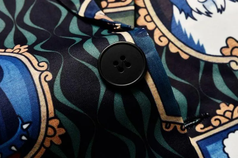 Men's Single Breasted Blazer With Print | Plus Size