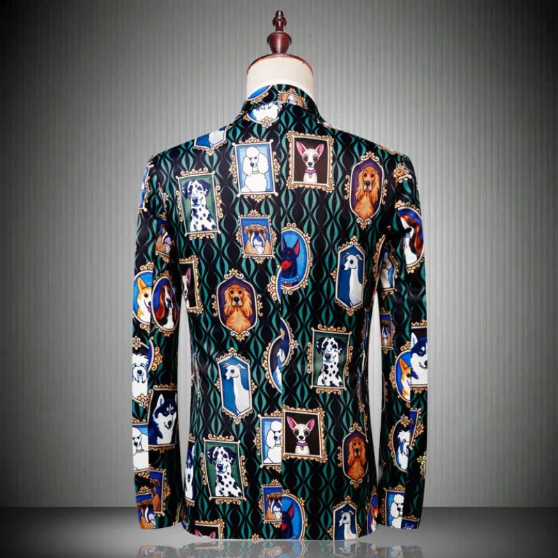 Men's Single Breasted Blazer With Print | Plus Size