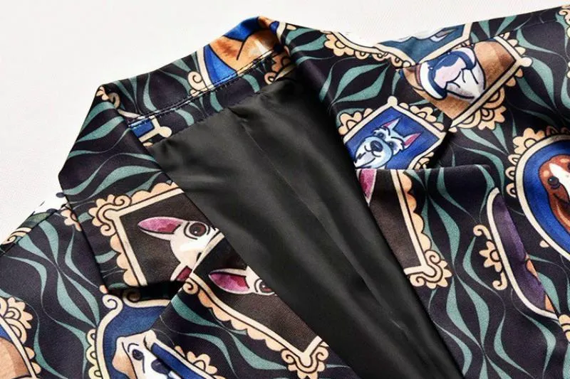 Men's Single Breasted Blazer With Print | Plus Size