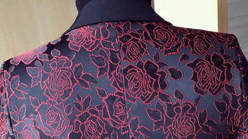 Men's Single Breasted Jacquard Blazer | Plus Size