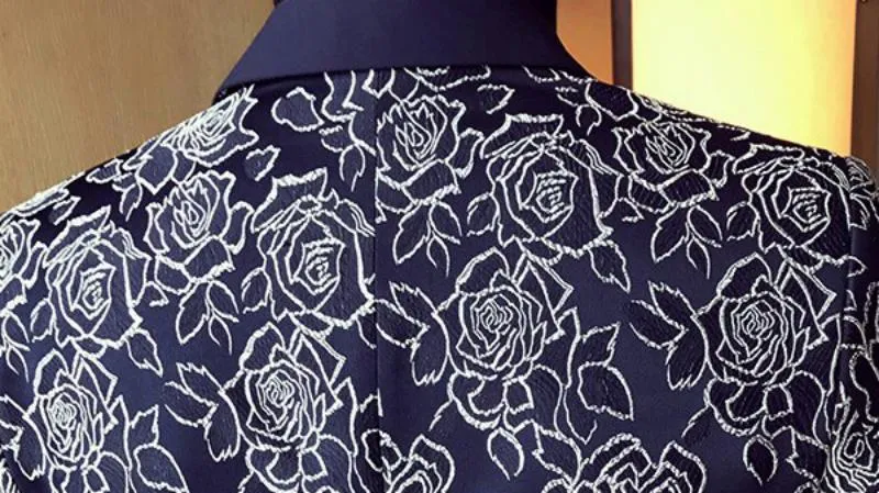 Men's Single Breasted Jacquard Blazer | Plus Size