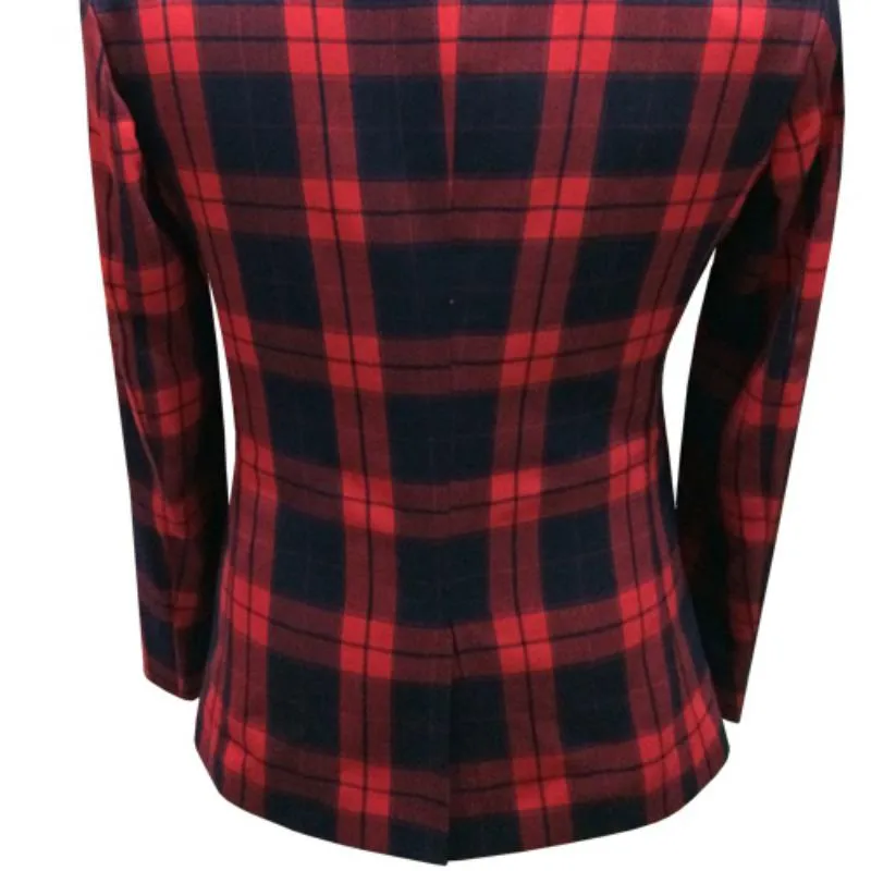 Men's Single Breasted Plaid Blazer