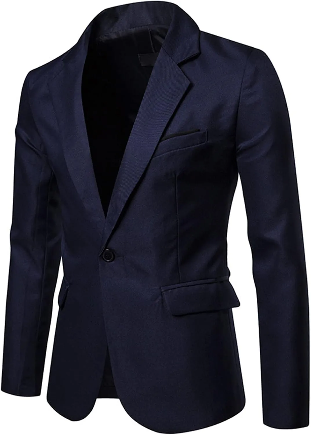 Men's Slim Fit Daily Blazer Lightweight One Button Lapel Slim Fit Business Jacket Solid Wedding Party Sport Coat