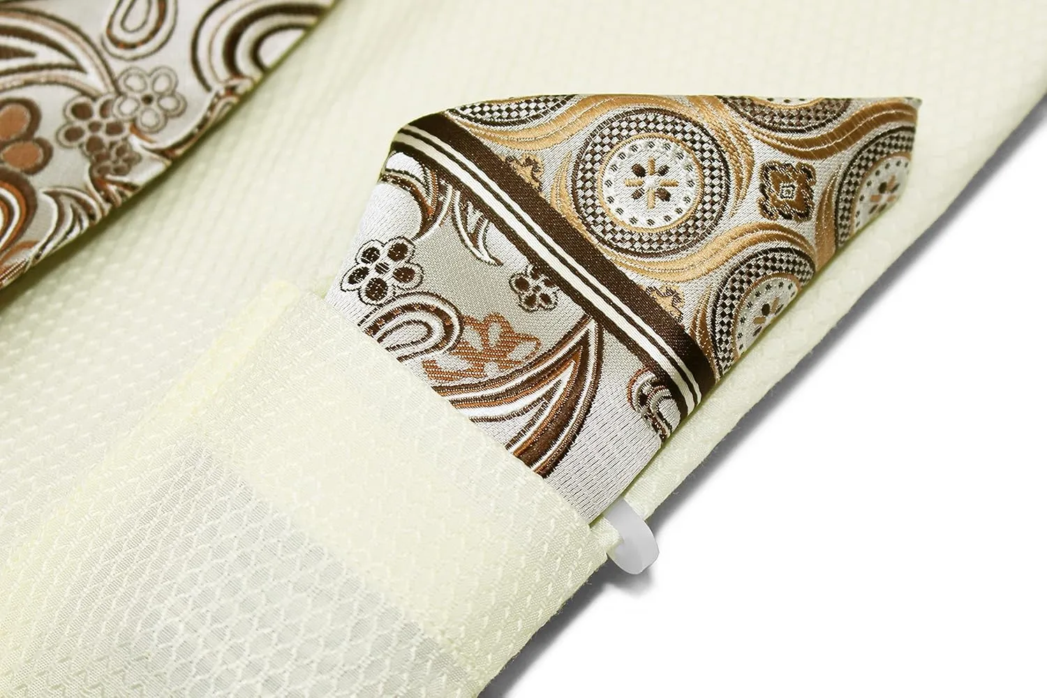 Men's Solid Micro Pattern Regular Fit Dress Shirts with Tie Hanky Cufflinks French Cuffs Combo