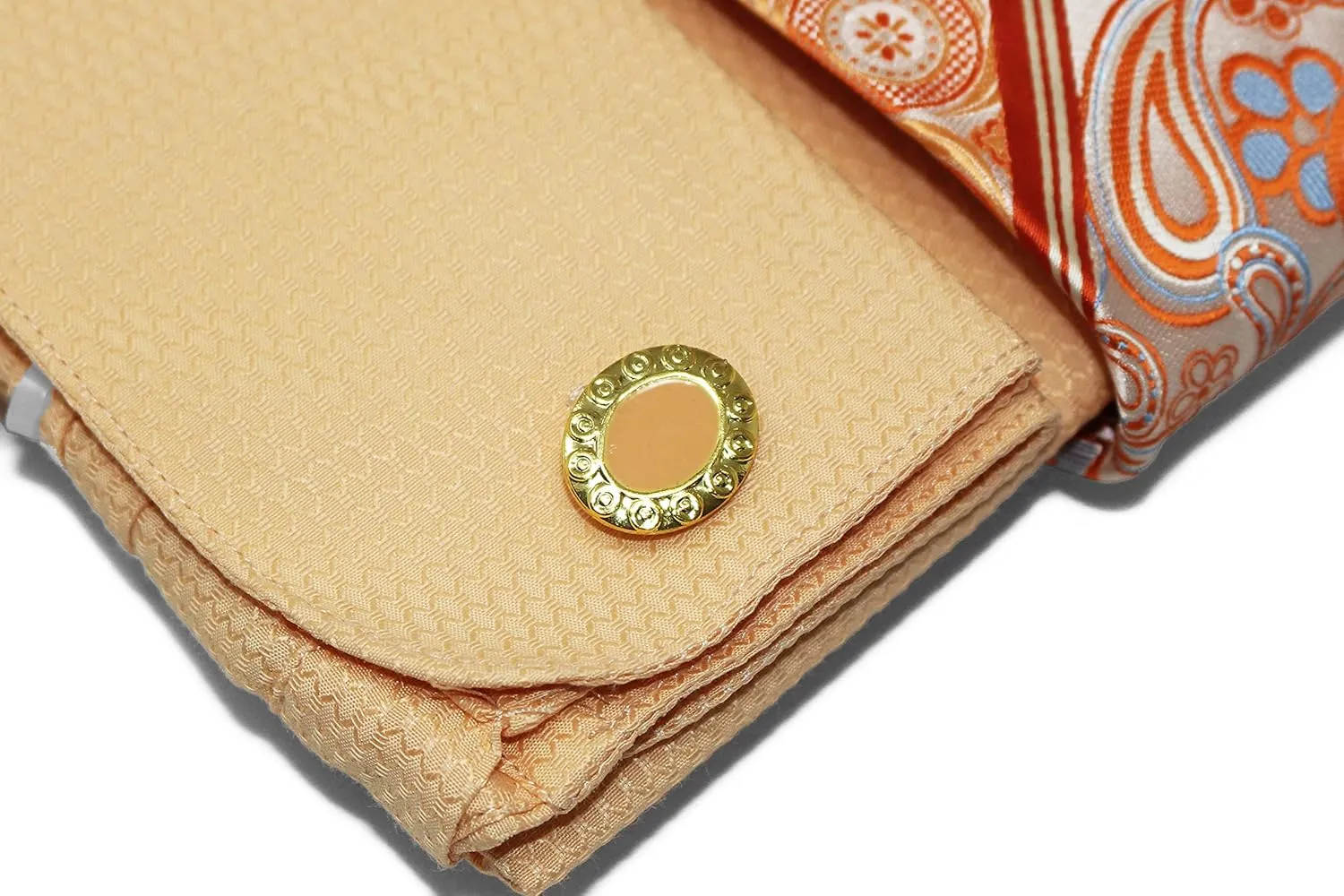 Men's Solid Micro Pattern Regular Fit Dress Shirts with Tie Hanky Cufflinks French Cuffs Combo