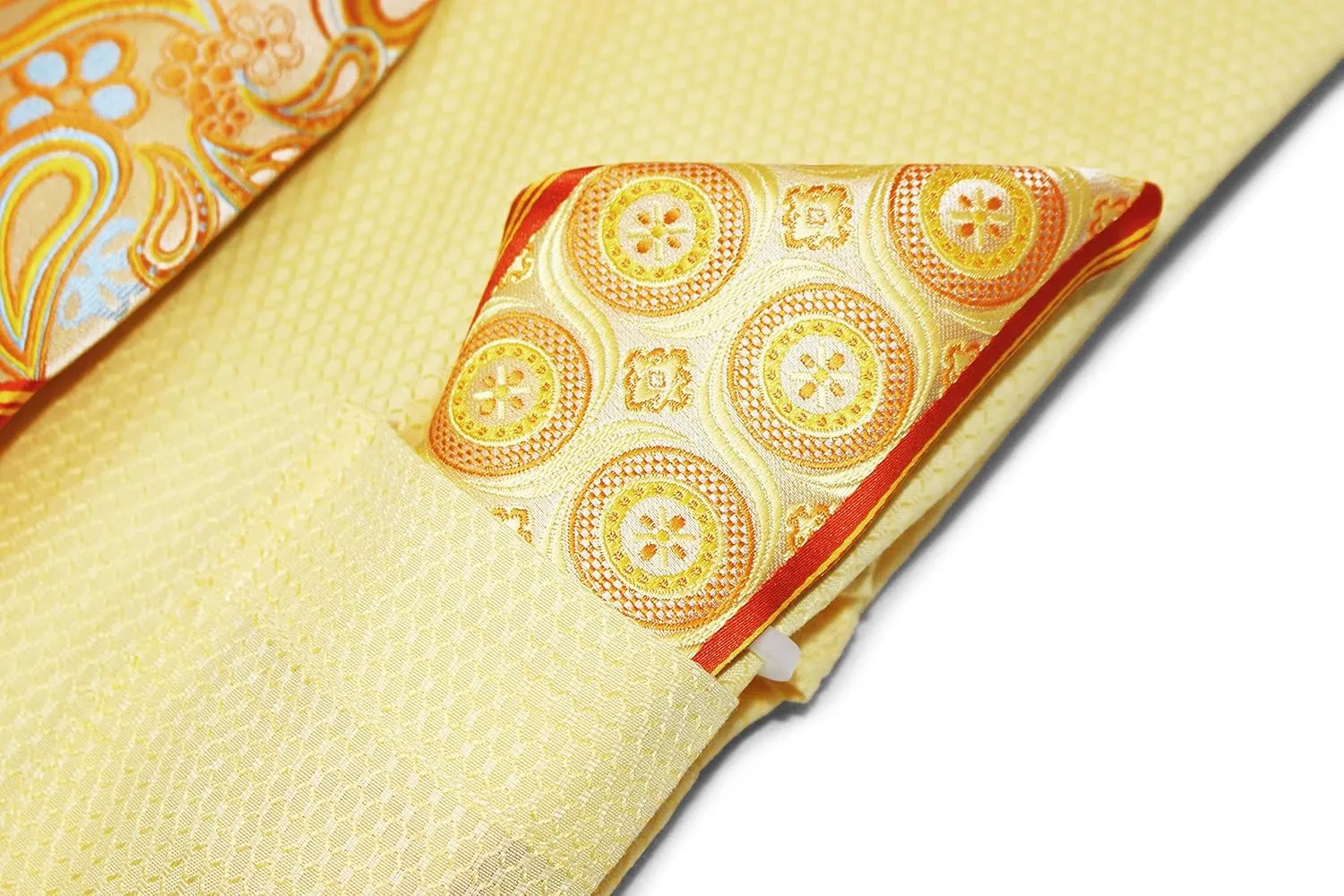 Men's Solid Micro Pattern Regular Fit Dress Shirts with Tie Hanky Cufflinks French Cuffs Combo