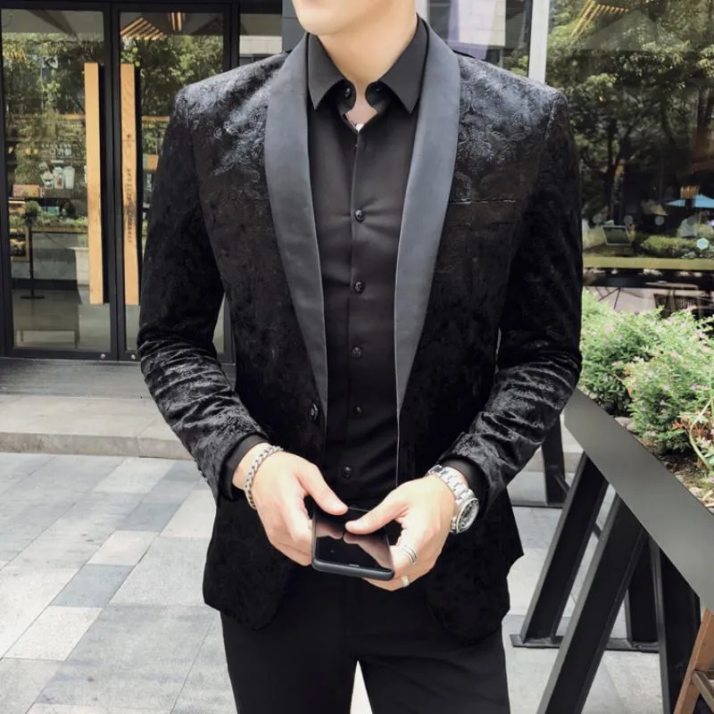 Men's Spring Jacquard Blazer | Plus Size