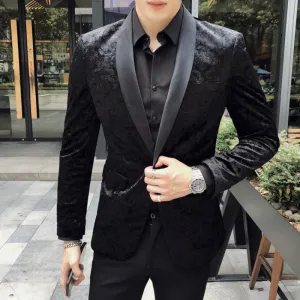 Men's Spring Jacquard Blazer | Plus Size