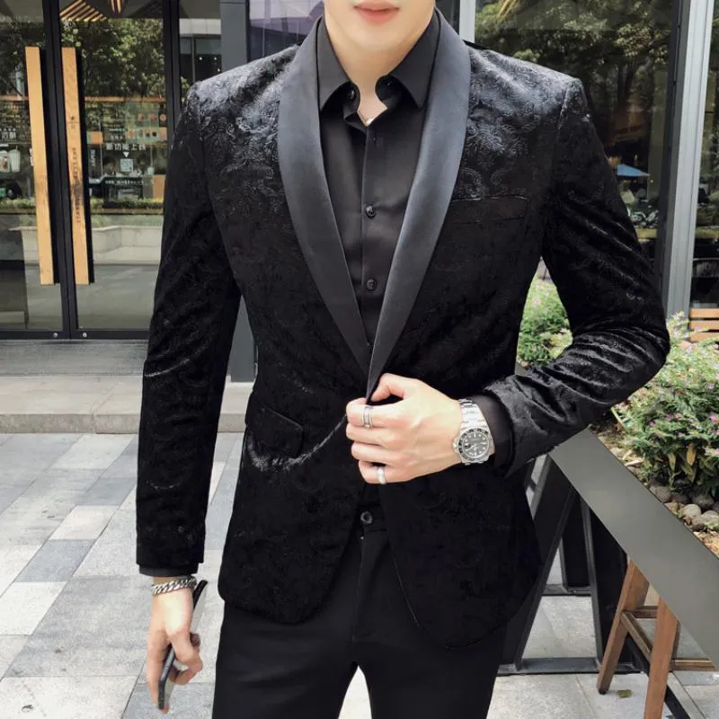 Men's Spring Jacquard Blazer | Plus Size