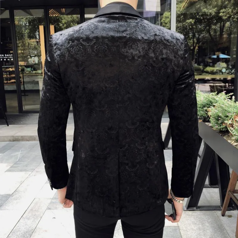 Men's Spring Jacquard Blazer | Plus Size