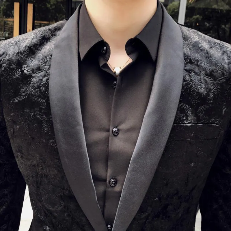 Men's Spring Jacquard Blazer | Plus Size