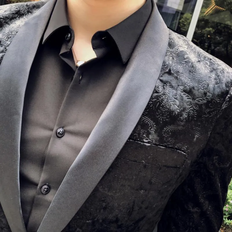 Men's Spring Jacquard Blazer | Plus Size