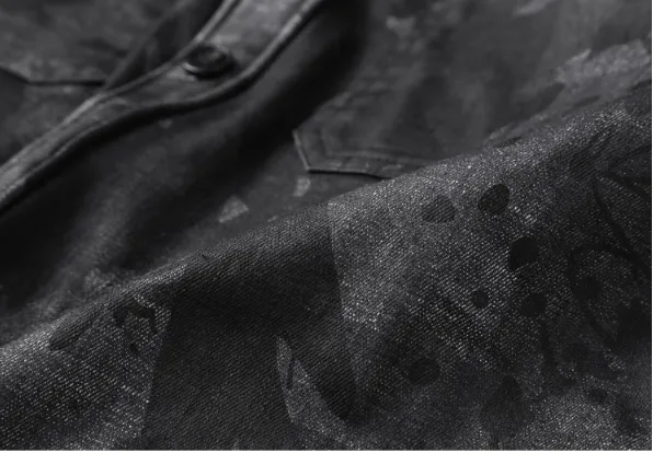 Men's Spring Vintage Denim Casual Camouflage Shirt