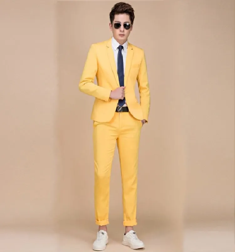 Men's Spring/Autumn Slim Fit Suit | Men's Blazer and Pants