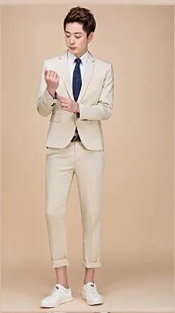 Men's Spring/Autumn Slim Fit Suit | Men's Blazer and Pants