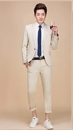 Men's Spring/Autumn Slim Fit Suit | Men's Blazer and Pants