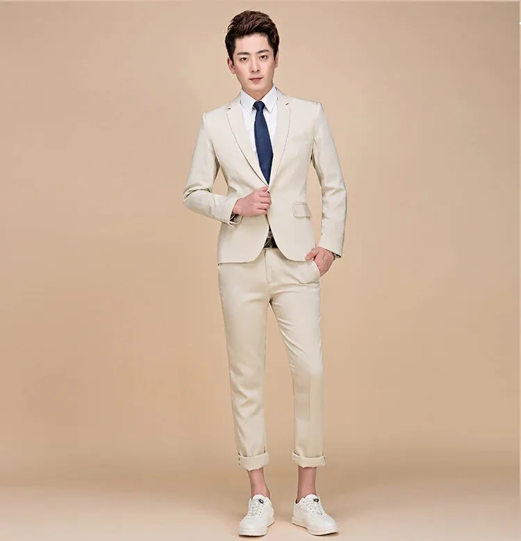 Men's Spring/Autumn Slim Fit Suit | Men's Blazer and Pants