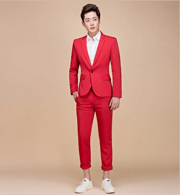 Men's Spring/Autumn Slim Fit Suit | Men's Blazer and Pants