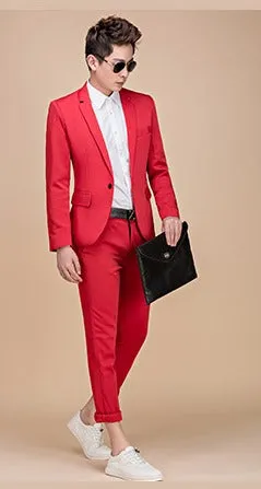 Men's Spring/Autumn Slim Fit Suit | Men's Blazer and Pants
