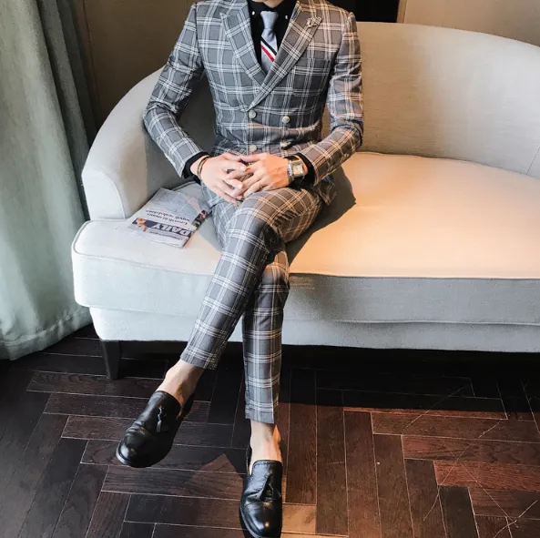 Men's Stripe Cotton Suit