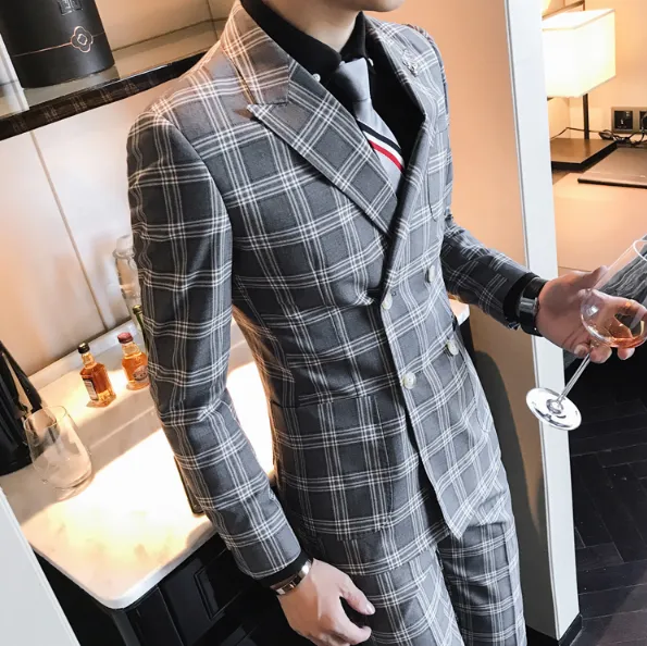Men's Stripe Cotton Suit