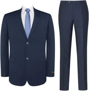 Mens Suit 2 Piece Slim Fit Wool Blend Business Casual Jacket Blazer and Pants Set
