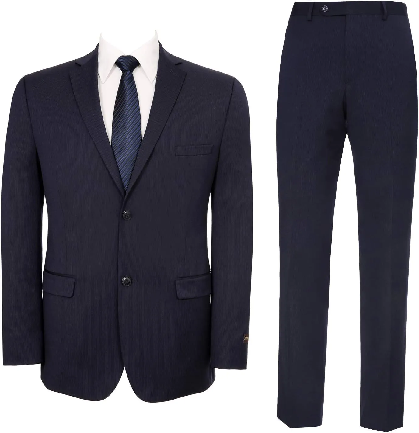 Mens Suit 2 Piece Slim Fit Wool Blend Business Casual Jacket Blazer and Pants Set