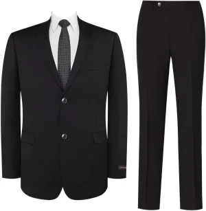 Mens Suit 2 Piece Slim Fit Wool Blend Business Casual Jacket Blazer and Pants Set
