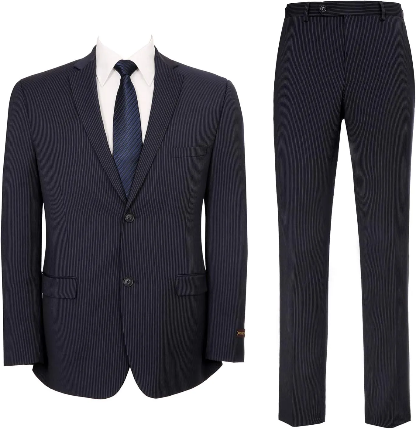 Mens Suit 2 Piece Slim Fit Wool Blend Business Casual Jacket Blazer and Pants Set
