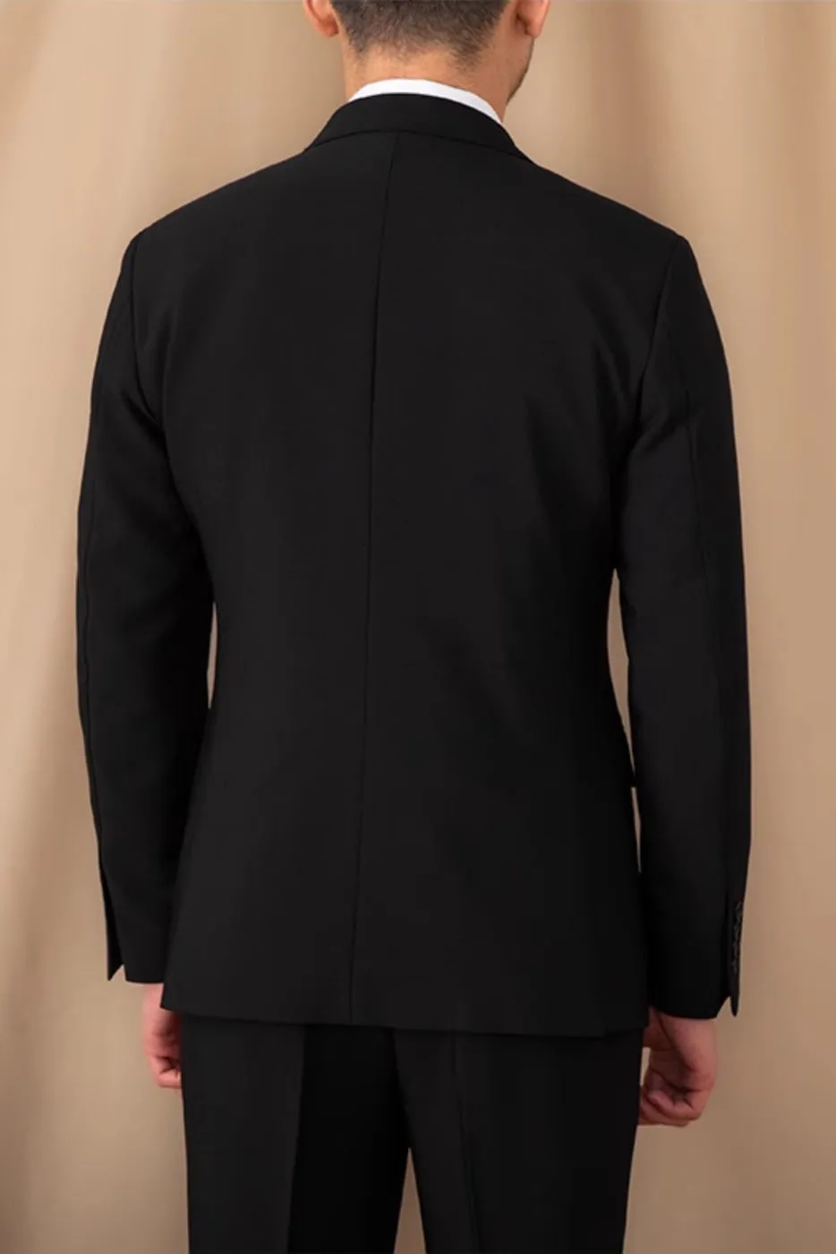 Men's Suit 3 Piece Black Business Casual Peak Lapel Jacket (Blazer Vest Pants)