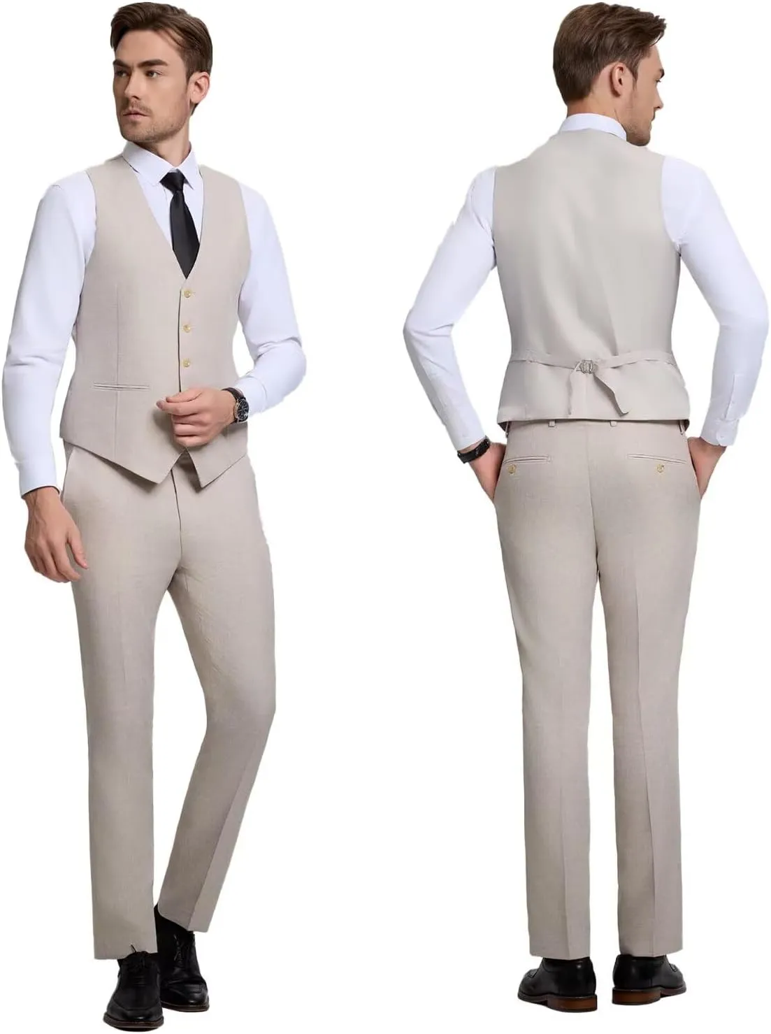 Mens Suit 3 Piece Slim Fit Suit for Men Two Button Prom Tuxedo Suits Lightweigt Solid Jacket Pants,Mens Tuxedo Suits