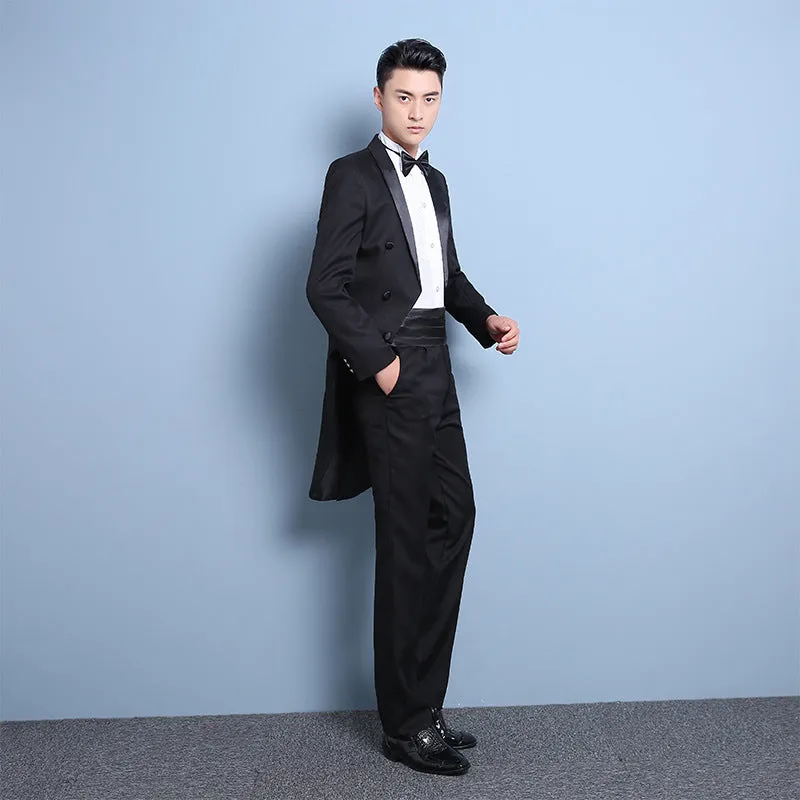 Men's Suit | Blazer & Pants & Bow Tie & Belt | Plus Size