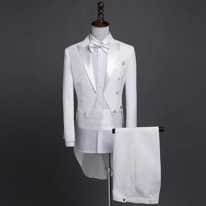 Men's Suit | Blazer & Pants & Bow Tie & Belt | Plus Size