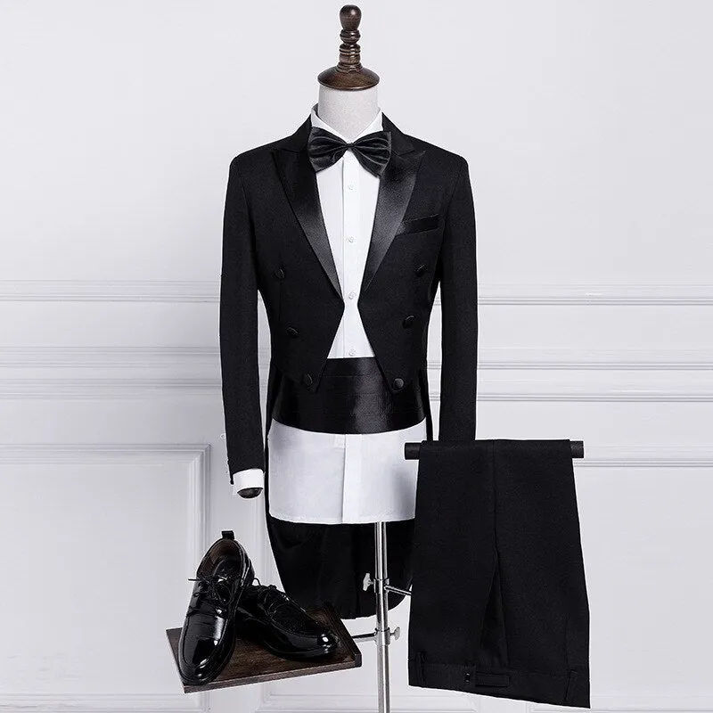 Men's Suit | Blazer & Pants & Bow Tie & Belt | Plus Size