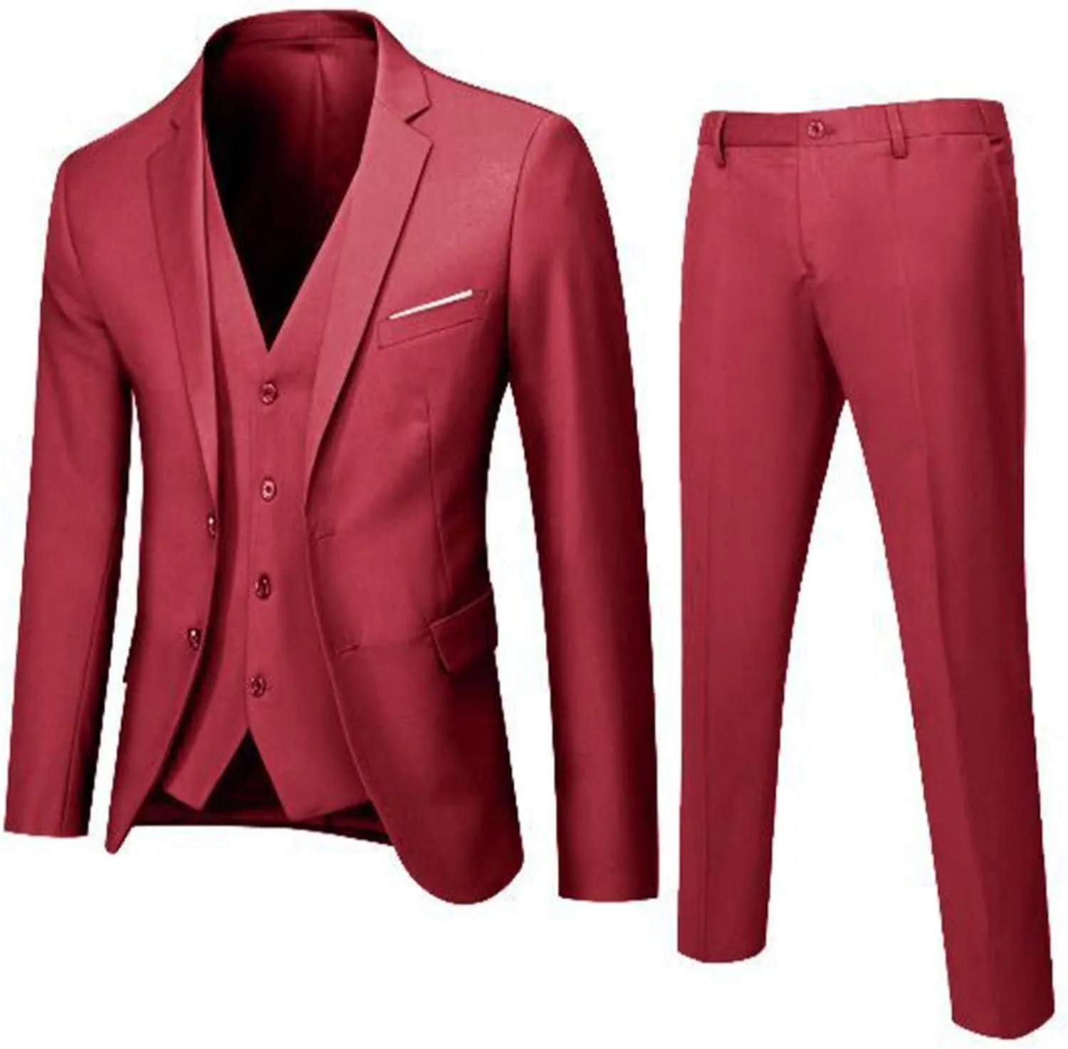 Mens Suit Slim 3 Piece Suit Business Wedding Party Jacket Vest & Pants Coat Suit Wear for Men