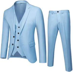 Mens Suit Slim 3 Piece Suit Business Wedding Party Jacket Vest & Pants Coat Suit Wear for Men