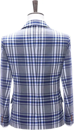 Men's Suits 3 Piece Slim Fit Formal Plaid Suits for Men Double Breasted Wedding Tuxedos Suit