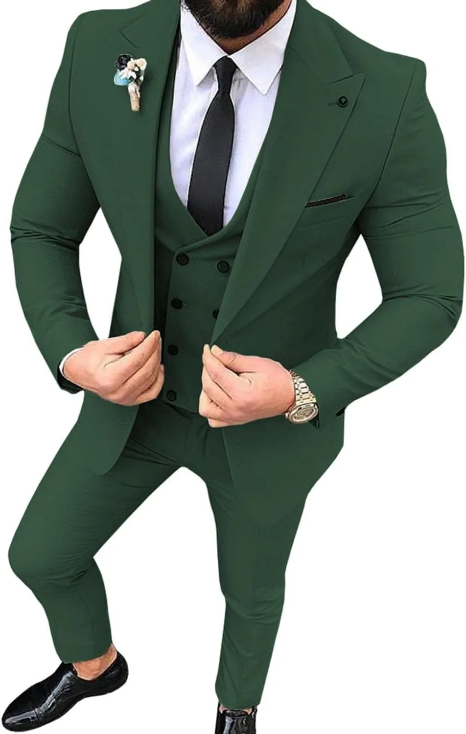 Men's Suits Custom Made 3 Piece Solid Wedding Tuxedos Slim Fit Prom Foraml Suits