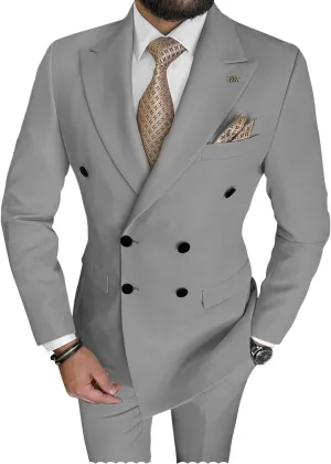 Mens Suits Slim Fit 2 Piece Double Breasted Suit Men Wedding Suit Tuxedo Blazer and Pants for Prom Party Dress