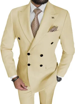 Mens Suits Slim Fit 2 Piece Double Breasted Suit Men Wedding Suit Tuxedo Blazer and Pants for Prom Party Dress