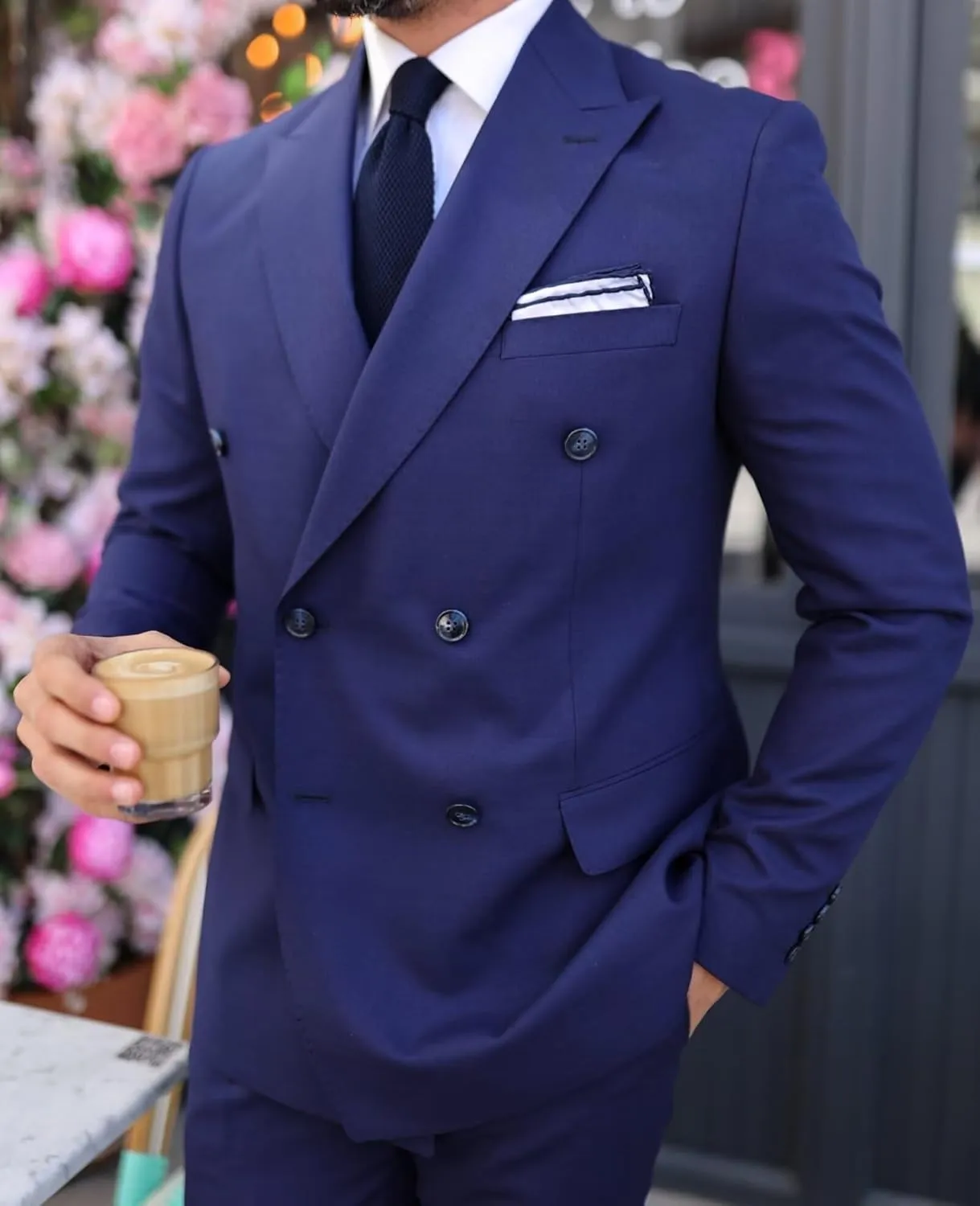 Mens Suits Slim Fit 2 Piece Double Breasted Suit Men Wedding Suit Tuxedo Blazer and Pants for Prom Party Dress
