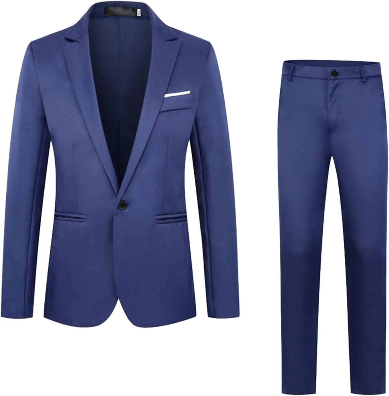Mens Suits Slim Fit 2 Piece Solid Blazer Pants Business Suit Set Prom Tuxedo Wedding Suit Jacket Pants Set