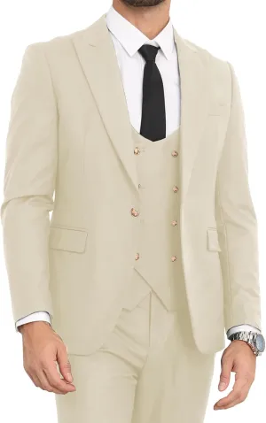 Mens Suits Slim Fit 3 Piece Double Breasted Suit Men Wedding Prom Suits